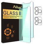 Ailun [Eye Protection] Anti Blue Light Screen Protector for iPhone 12 Pro Max 2 Pack [6.7 inch]+ 2 Pack Camera Lens Protector, Case Friendly Tempered Glass Film,[9H Hardness] - HD