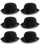 6 X BOWLER HATS FANCY DRESS ACCESSORY CAP BANKER CHAPLIN JOB LOT WHOLESALE HAT