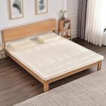 NaKeah Natural Latex Mattresses Massage Single Double Hotel Mattress Family King Queen Twin Full Size - 1/2/3 Inch - Organic Cover Included,2.5cm,90x190cm