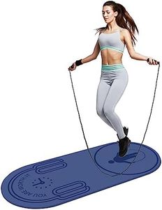 LERYG 8/20/30mm Jump Rope Mat Fitness Exercise Mat Durable, Non-Slip, Workout Mats with Jump Rope & Carrying Bag for Home Gym Flooring in Blue(55"x 24")