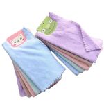 Outlay Home Face Towel/Handkerchief/Rumal/hankey Microfiber Small Size -Soft and Super Absorbent Printed Face Towels for Women's, Kids and Newborn Babies - Set of 10, 25x25 CM - 1 Dozen