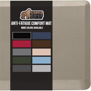 Gorilla Grip Anti Fatigue Cushioned Kitchen Floor Mats, Thick Ergonomic Standing Office Desk Mat, Waterproof Scratch Resistant Pebbled Topside, Supportive Comfort Padded Foam Rugs, 39x20, Taupe