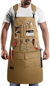 NoCry Heavy Duty Work Aprons with Reinforced Pockets, Magnet Holders & Durable Stitching — Ideal Tool Apron (Brown, Large/X-Large)