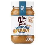 Pip & Nut - Sweet & Salty Smooth Peanut Butter (6 x 300g) | Natural Nut Butter, No Palm Oil, No Added Sugar, Hi-Oleic Peanuts, High in Unsaturated Fats, Gluten Free, Vegan, Dairy Free