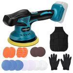 Cordless Car Buffer Polisher Compatible with Makita 18V Battery, 6 Inch Car Polishing Machine with 14 pcs Attachments, 8 Speeds Cordless Polisher (Battery Not Included)