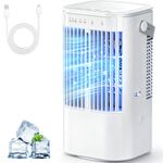 Portable Air Cooler - Mini Air Conditioner with Handle,Upgraded Portable Small Air Conditioner Mini Evaporative Cooler Small AC with 3 Wind Speed & 7 Night Light for Room Home Bedroom