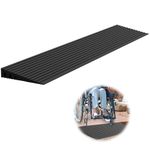 Nuvium 1.2" Rise Threshold Ramps for Doorways, 2000 Lbs Load Capacity, 35.5" Wide Natural Rubber Power Wheelchair Ramp is Adjustable and Cuttable for Doorways, Curb, Sweeper, Power Scooters, Bathroom