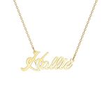 ZNA Jewels Personalised Hallie Name Pendant Necklace | 18K Gold Plated | Using the Unique Lucy Font | The Perfect Handmade Gift (Gold-Hallie)