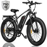 【Hydraulic Brakes & 48V 20AH】 GESHENG A8-Plus Upgrade Long Range Electric Bike, 750W Motor&45KM/H Power-Assist Electric Mountain Bike, 26" Fat-Tire All Arounder Ebikes for Adults,Full Fenders…