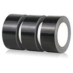 Gaffer Tape Black- 48mm x 45m (Pack of 3) - Strong Duct Tape Heavy Duty Adhesive Cloth Tape, Super Sticky And Waterproof Gaffa Tape