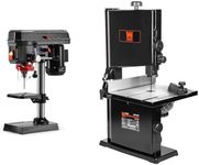 2.5Amp Bench Drill Press and 9-Inch Band Saw, 2.8-Amp Benchtop Sawing Machine Bundle