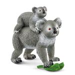 Schleich Wild Life 3pc. Koala Mother and Baby Koala Figurine - Authentic and Highly Detailed Animal Toy, Durable for Education and Fun Play, Perfect for Boys and Girls, Ages 3+