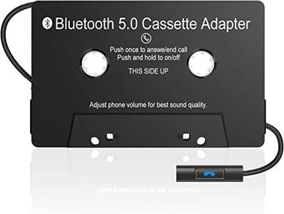 Audio Cassette Aux Adapter, Bluetooth 5.0 Cassette Receiver,Cassette Tape to Aux Adapter,Tape Audio Adapter, Tape Desk Player for Listening Mobile Phone Music and Car Voice,Hands Free