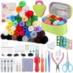 Needle Felting Kit, Needle Felting Starter Kit, Wool Roving 40 Colors Set Felting Tools with Wool Felting Pad, Triangle Felting Needles, and Storage Box for Needle Felting Supplies