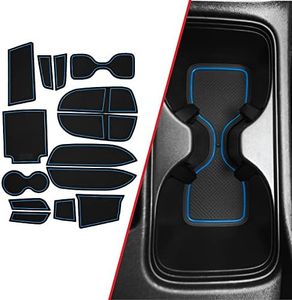 CupHolderHero fits Honda Civic Accessories 2013-2022 Premium Custom Interior Non Slip Anti Dust Cup Holder Inserts, Center Console Liner Mats, Door Pocket Liners 14pc Set (Blue Trim)