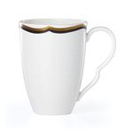 Lenox Contempo Luxe Black Mug, 0.65 LB, White