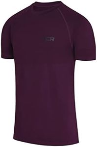 TCA Men's SuperKnit Engineered Gym/Running Tee - Purple, S