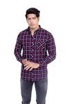 INDIAN THREADS Men's Cotton Chex/Checkered Regular Fit Casual Shirt Peach