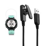 JIUJOJA for Garmin Forerunner 235 Charger 230 630 Charging Clip Synchronous Data Cable + X2 Free Glass Screen Protector for Garmin Foreruuner Sports Watch