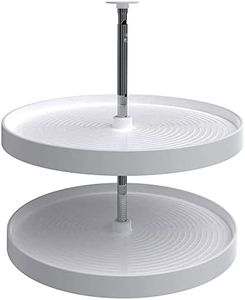 Rev-A-Shelf 24'' Lazy Susan Full-Circle Polymer Two-Shelf, White, 2062-24-11-1