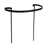 Décor WOW Garden Ornament Metal Half Round Plant Support Stake, 21” Wide x 37” Tall, Black