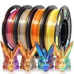 iSANMATE 3D Printer Filament, Tri-Color PLA Filament 1.75mm Bundle, Color Changing PLA Rainbow Filament, Coextrusion Silk PLA +/- 0.02 mm, 250g x 4 Spool