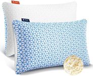 Love Attitude Shredded Memory Foam Pillows Queen Size Set of 2, Cooling Firm Pillows Queen Size 2 Pack for Bed, Adjustable for Side Back Stomach Sleepers