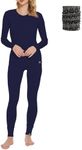 MERINNOVATION Merino Wool Base Layer Set for Women 100% Merino Wool Thermal Underwear Set Base Layer Top and Bottom Navy 165