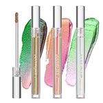 3 Pcs Liquid Chameleon Eyeshadow Makeup Set,Metallic Changing Long-lasting Holographic Glitter Multichrome Eyeshadows (#B)