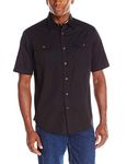 Wrangler Authentics Men's short button down shirts, Caviar, M UK