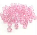 ZILZON® Baby Pink Crystal Fancy Cutting Beads(Plastic) 8 MM (200 pcs)