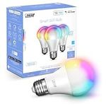 Feit Electric Smart Light Bulbs with RGB Color Changing and Tunable White, 2.4Ghz WiFi Light Bulbs, No Hub Needed, Works with Alexa and Google, Dimmable 60 Watt = LED 9W, OM60/RGBW/CA/AG/3, 3 Pack