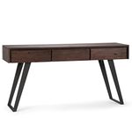 Simpli Home Sofa, Metal, Distressed Charcoal Brown, Console Table