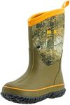 MCIKCC Kids Rubber Rain Boots, Waterproof Classic Pull On Snow Wellies Mud Boot for Youth Toddler Boys Girls,13 Camo-Field