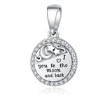 925 Sterling Silver Charms Bracelet I Love You to The Moon and Back Fit Wife Daughter Mom Christmas Birthday Gift