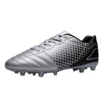 DREAM PAIRS Men's Firm Ground Soccer Cleats Soccer Shoes,Size 6.5,Silver/Black,SUPERFLIGHT-1