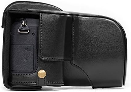 MegaGear MG892 Panasonic Lumix DMC-G85, G80, G81, G8 (12-60mm) Ever Ready Leather Camera Case and Strap - Black