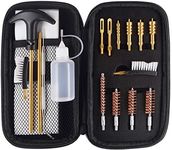 APCHYWELL 18 PCS Handgun Cleaning Kit for.22 .9mm/.357/.38/ .40 .45 Caliber Pistol with Bronze Bore Brush, Brass Jag Adapter, Empty Bottle, Nylon Brushes