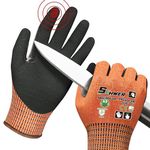 Schwer ProGuard Highest Level Cut Resistant Work Gloves PR3326 for Extreme Protection,ANSI A9 Cut Gloves with Reinforced Thumb, Non Slip, Breathable, Durable, Touch-screen, PFAS Free, Orange 1 Pair(L)