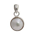 Shiv Ram Jyotish Kendra Pearl Sterling Silver Pendant For Men Women Original Energized Certified 10.25 Rati Natural Pearl Stone Pendant With German Silver Chain