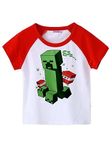 PrintEasy� Minecraft TNT Cotton Round Neck Short Sleeve Unisex Kid Red and White T-Shirt for Boys & Girls