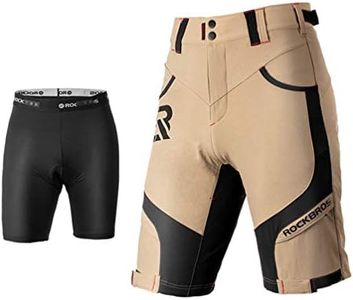 ROCKBROS Pantaloncini MTB Uomo Pantaloncini Ciclismo Corti 4D Imbottitura Traspiranti Design 2 in 1 per Ciclismo Bicicletta