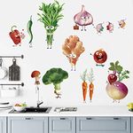 wondever Kitchen Food Wall Stickers Cartoon Vegetables Peel and Stick Wall Art Decals for Kitchen Wall Decor Dining Room Fridge