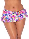 Smart & Sexy Women's Side-tie Swim Skirt Swimsuit Bottoms, Auroral Fantasy Prints, XL