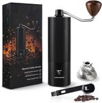 SUNYA Metal Manual Coffee Grinder with Stainless Steel Conical Burr & Walnut Handle, Adjustable Hand Grinder for Expresso and Cold Brew, Detailed Recipes Included