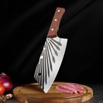 BGVM Professional Handmade Chef Knife – Ultra-Sharp High Carbon Stainless Steel Blade for Meat, Vegetables, Fish & Bone – Ergonomic Wood Handle – Heavy-Duty Chopping, Slicing, Boning Knife