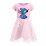 Xpialong Blue Cat Girls' Skirt Casual One-Piece Fluffy Kids Girls Summer Dresses (Pink 2,7-8 Years,7 Years,8 Years)