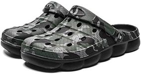 Men's Garden Clogs Lightweight Slip-On Breathable Beach Shoes Sport Sandals Flip Flop Kitchen Hospitcal Beach Yard Pool Shower Summer Indoor Outdoor Walking Slippers Walking Footwear Green camo 44