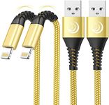 Aioneus iPhone Charger Cable [2M,2 Pack] MFi Certified USB A to Lightning Cable Long iPhone Cord Fast Charging Compatible with iPhone 14 13 12 11 Pro Max Mini XS XR X 8 7 Plus 6s, iPad-Gold