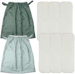 Mama Koala 6 Pcs 5-Layer Natural(No Microfiber) Inserts, with 2 Pack Reusable and Washable Waterproof Pail Liner with Strap